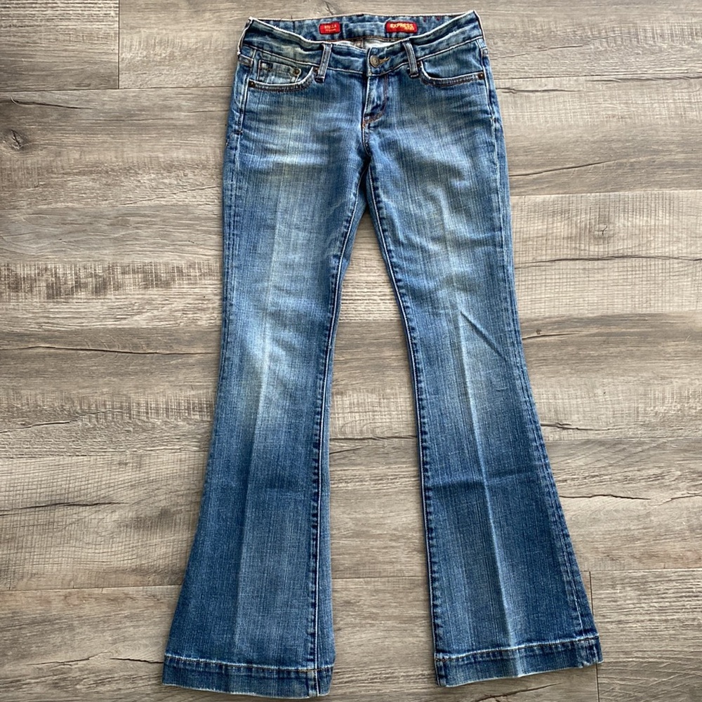 Express Vintage Y2K Stella Fit and Flare Leg Denim Bell Bottom Jeans